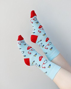 Медицинские носки унисекс с принтом Medicine Blue